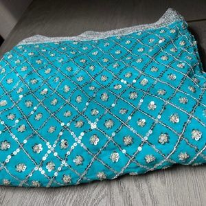 Brand new,Bright blue saree!( sale through offer only)